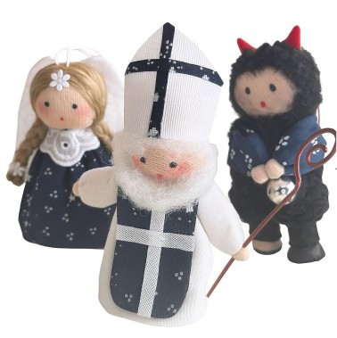 Mikulášova trojice modrotisk